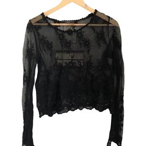 Dulce lace sheer black shirt